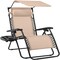 Best Choice Products 30” Extra Wide Folding Zero Gravity Patio Lounge Chair w/Adjustable Canopy Shade